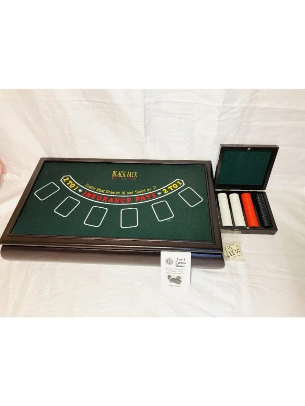 Excalibur 3 In 1 Casino House, Blackjack, Craps, Roulette New Damage Box Heavy